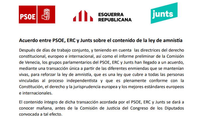 Comunidaco conjunto PSOE, Junts, ERC