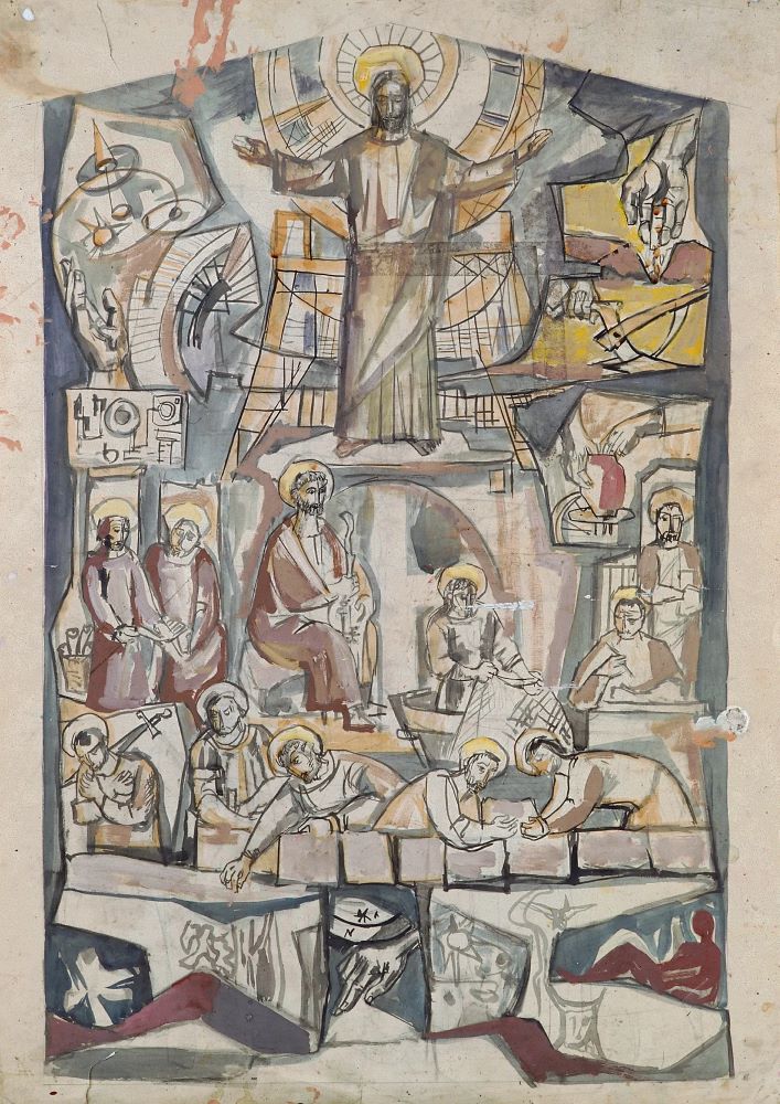 Boceto para el mural de la Iglesia de Jesús 
Divino Obrero, 1964 - José Belló